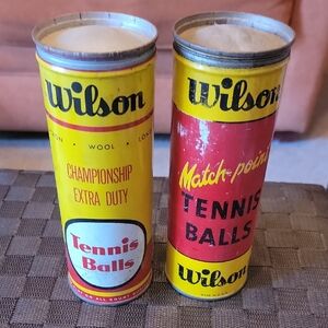Wilson Championship and Match-point Tennis Ball Canisters - Yellow and Red